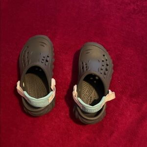 CROCS Kids' gray and Light Blue Water Shoes